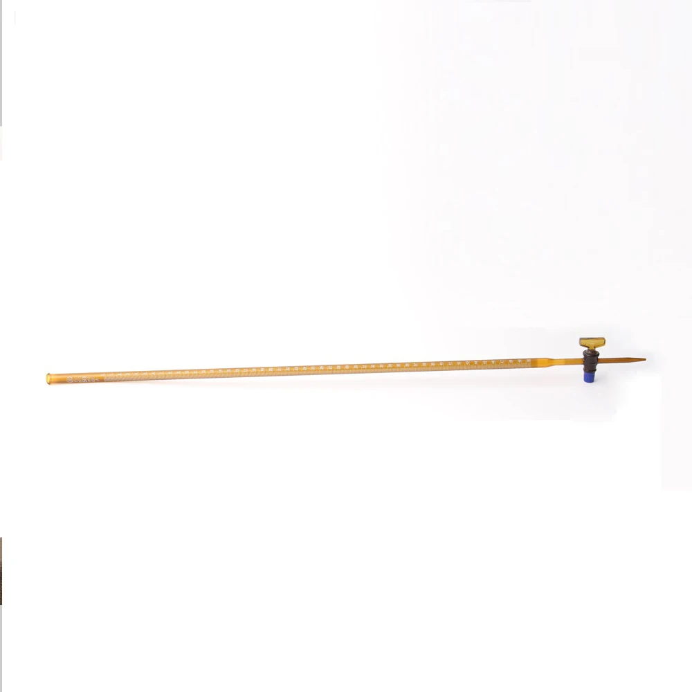 
HUAOU Laboratory Glassware Class B Amber Glass Acid Burette with stopcock 