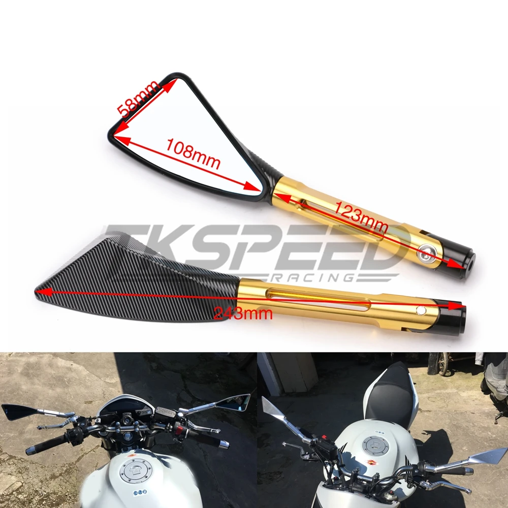 
Universal Aluminum CNC Motorcycle Rearview Side mirror for Hyosung Yamaha BMW Honda Suzuki Ducati Kawasaki KTM benelli ATV 