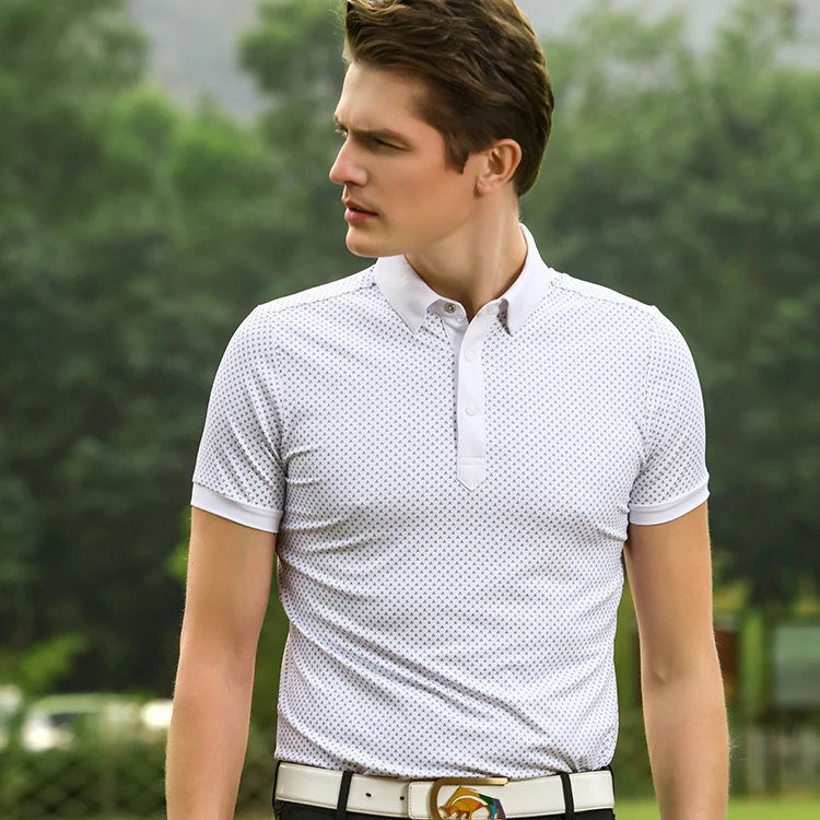 2020 full polyester polo shirt short sleeve men T shirt stretch slim Spandex Polyester t shirts