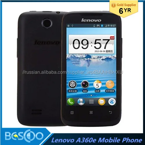 Lenovo a360e Сотовый Телефон одноядерный 1.0 ГГц Android 2.3 OS 256 МБ RAM Snapdragon MSM7627A Поддержка CDMA 0.3MP Камера
