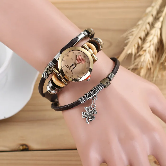 Wholesale Alibaba Ladies Quartz Leather Wrist Bracelet Vintage Watch Women 2018 JSW-0440