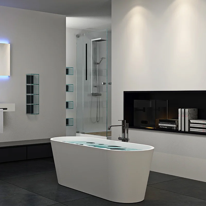 Gold suppliers solid surface natural marble soaker freestanding 1700 mm oval new design acrylic resin stone  bathroom bathtub