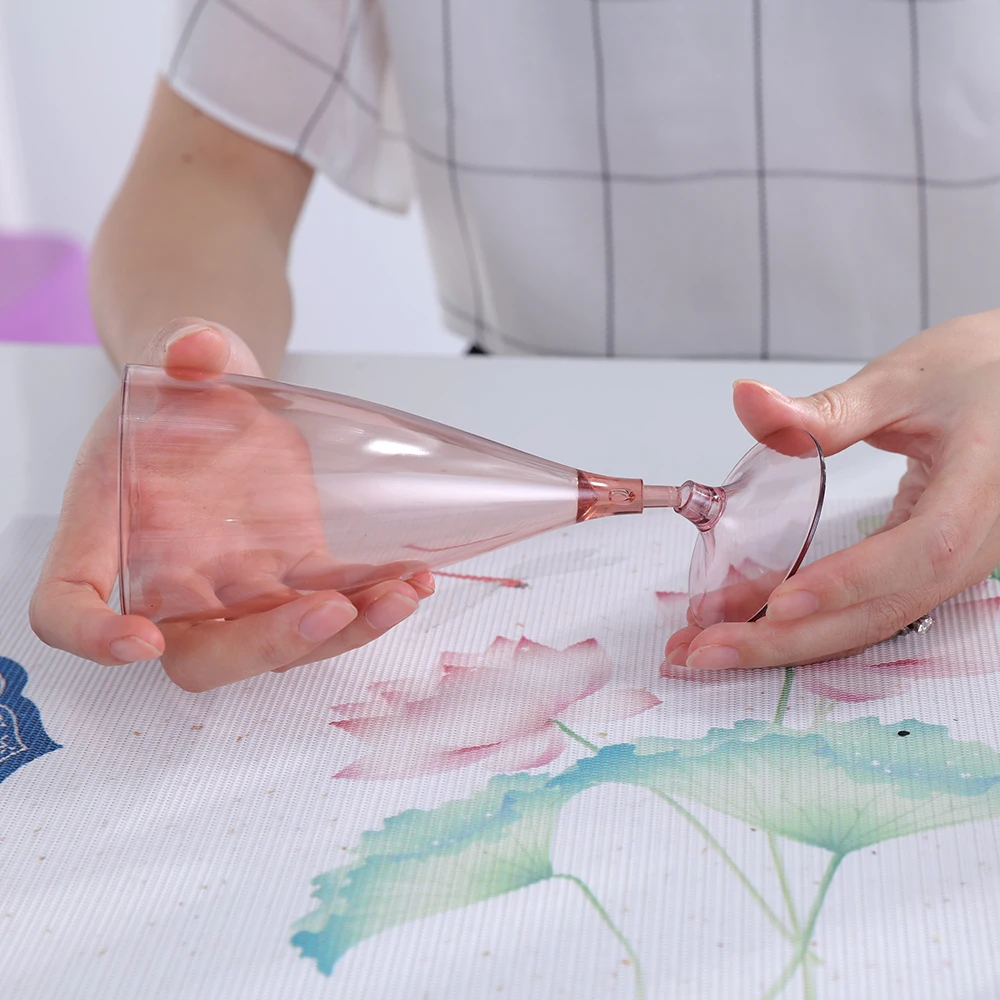 Plastic party glass, ideal for outdoor parties, weddings, picnics, stackable, reusable, eco friendly, transparent, tall glass