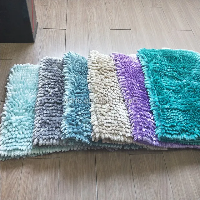 Ворсистый Блестящий коврик из микрофибры для ванной комнаты, синельный коврик для ванной