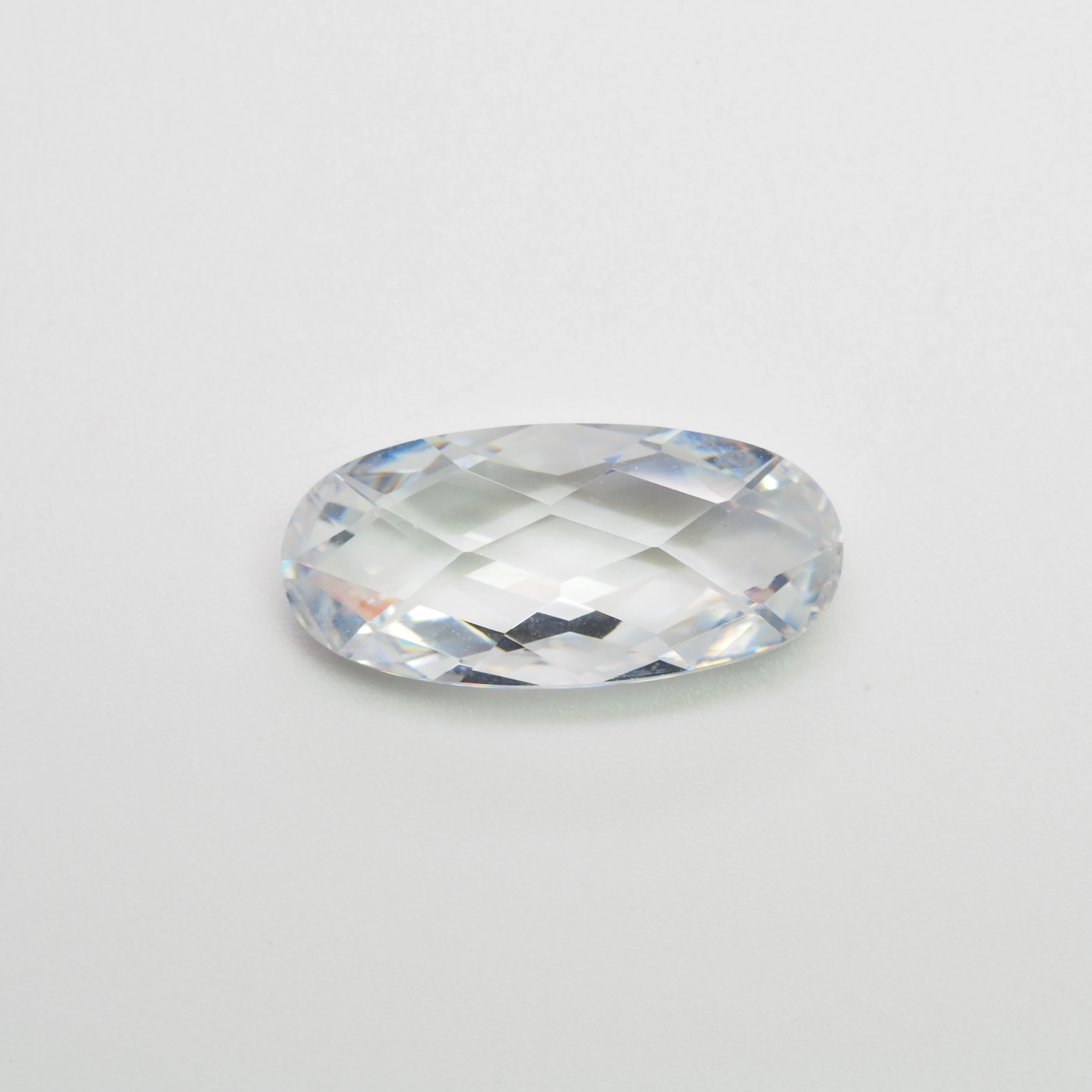 natural decorative  oval cut white cz stone cubic zirconia Loose Gemstone for Jewelry