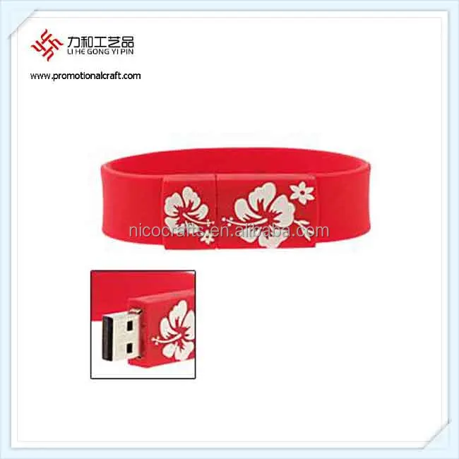 2014 китай лаки цветок кремния USB браслет