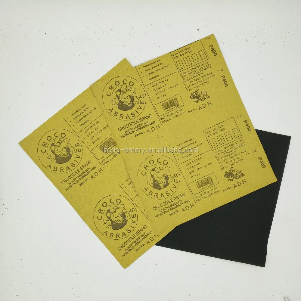 Croco quality  silicon carbide waterproof abrasive paper sanding paper sheet