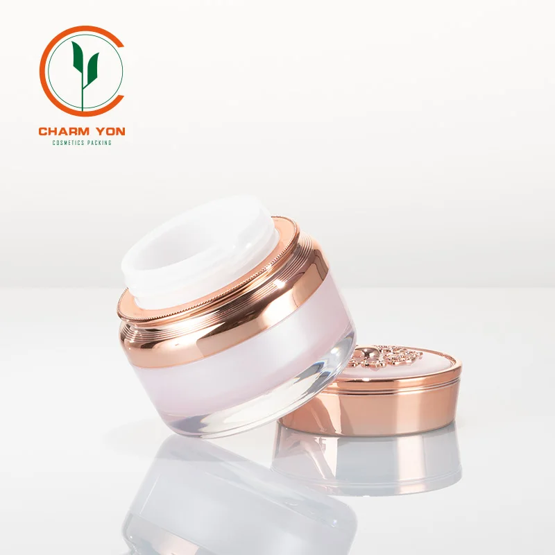 
Wholesale Cosmetic Packaging Eco-Friendly acrylic cosmetic container 50g facial cream jar yellow face cream jar CY19001DS-G1 