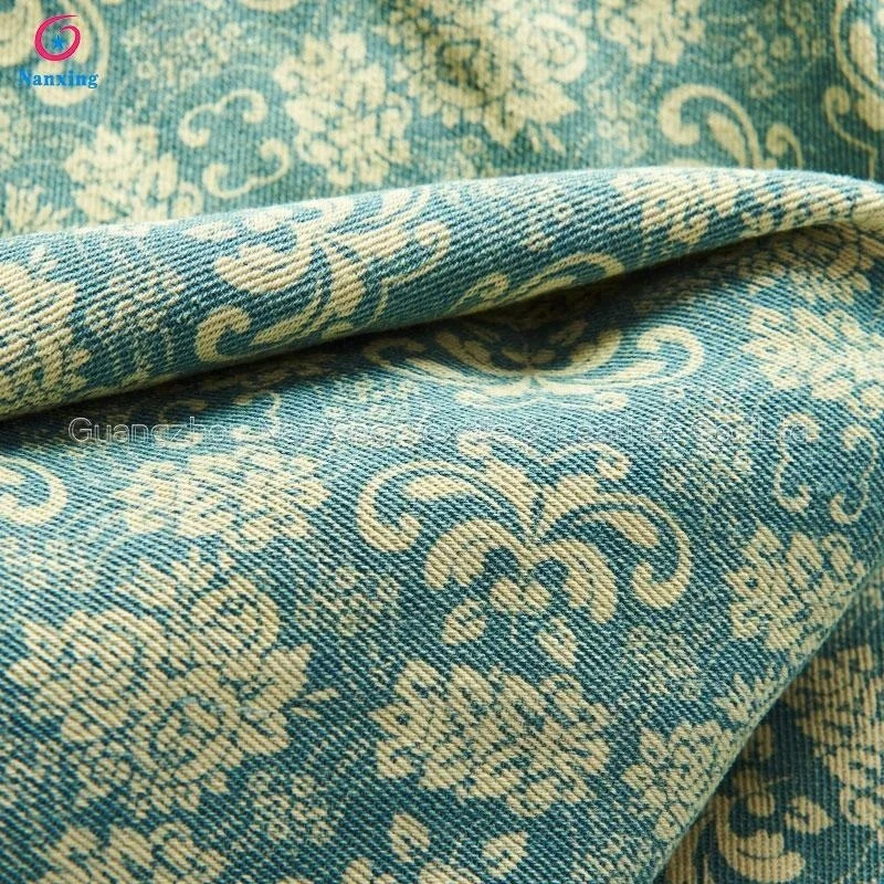 
Hot Sale Flower Pattern Printed Denim Fabric for Luggage Suitcase Polyester Cotton Denim Jeans China Factory 