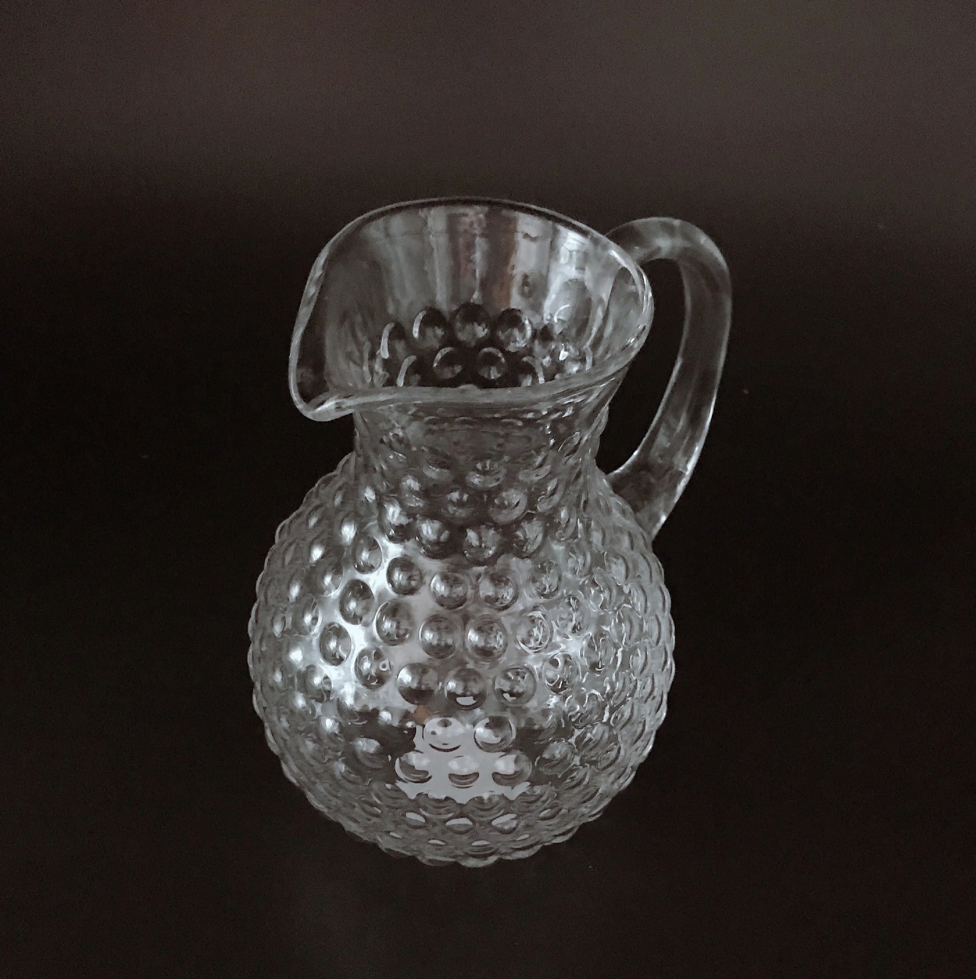Kitchen Glassware Clear Glass Water Pitcher With Hobnail