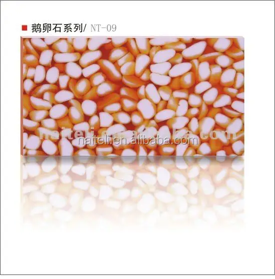 Acrylic resin pebble artificial cobble stone panel