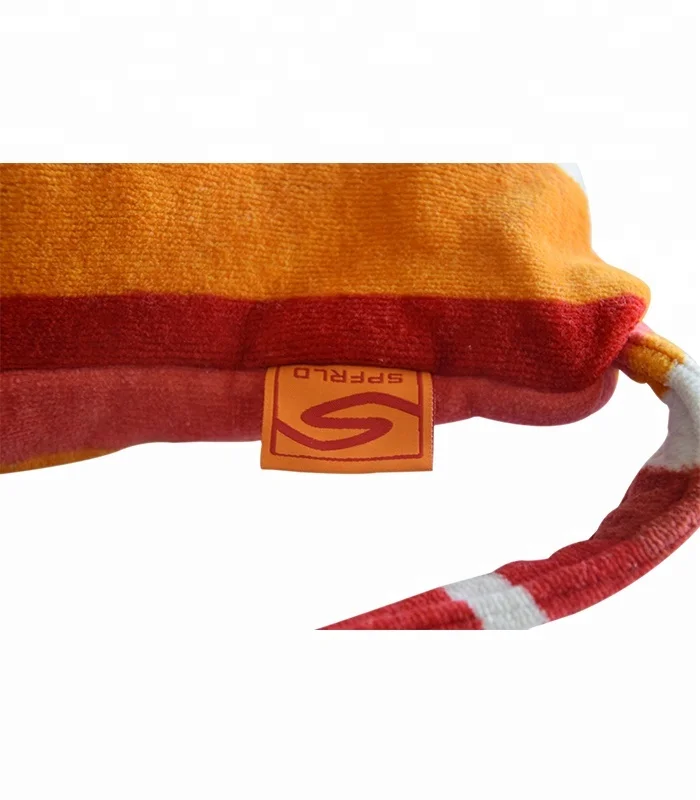 Drawstring Ladies Foldable Stripe beach towel backpack