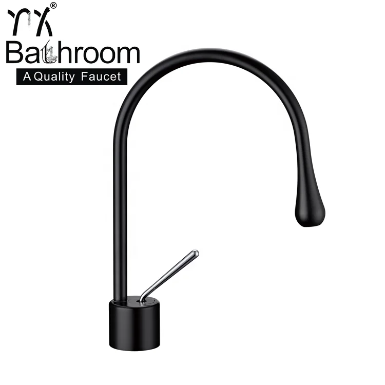 
Kaiping YX sanitary ware durable Matte black Single Handle 100% brass body basin faucet with high quality 