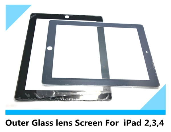 черный белый не водонепроницаемый Замена Внешний Стеклянные линзы экрана для IPad 2 3 4