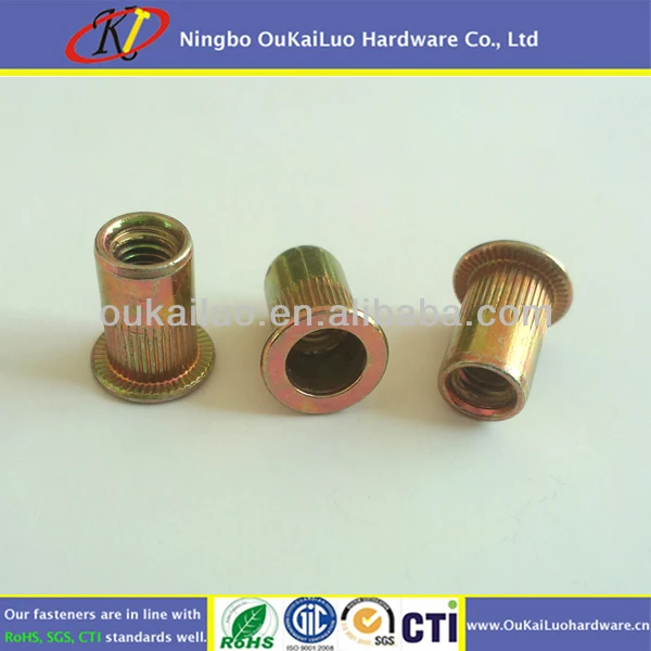 M10 Yellow Zinc Internal Thread Rivet Nut