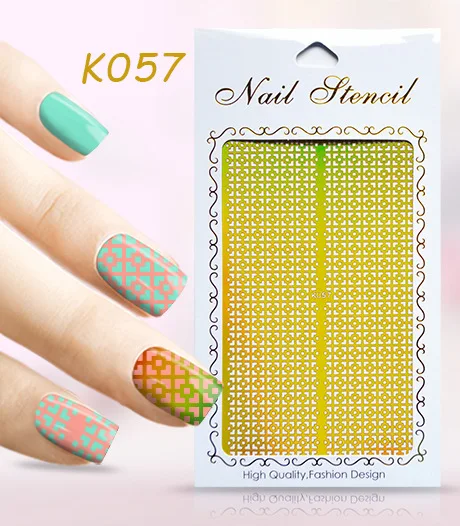 plastic templates airbrush design nail art stencil sticker