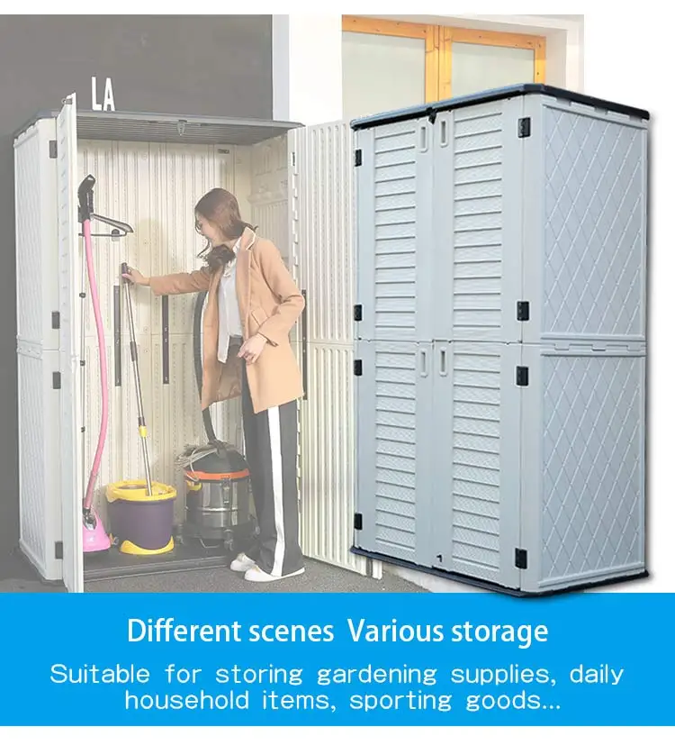 
HDPE Plastic cheap waterproof outdoor tools storage tool trolley set cabinet 