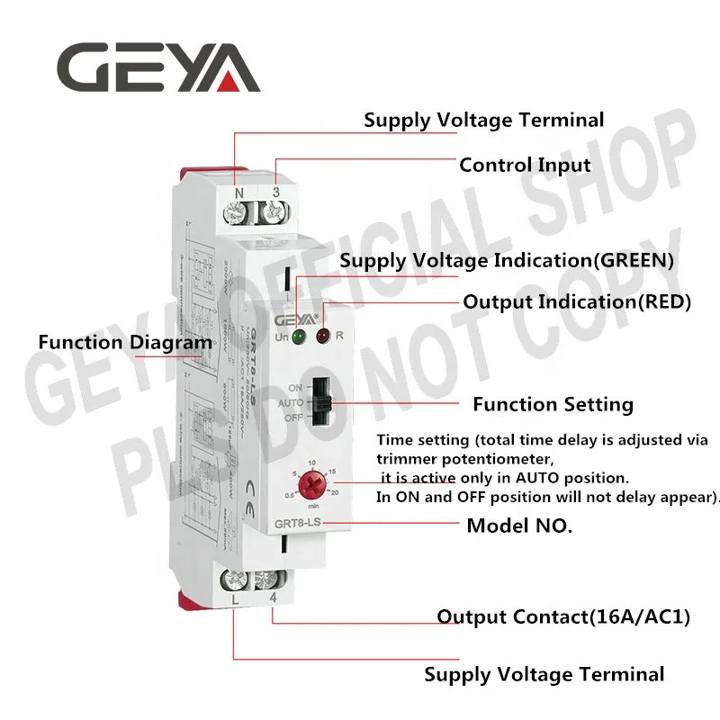 GEYA GRT8-LS 16A лестница Переключатель 220 в 230 В AC таймер электрическая лестница коридор выключатель света