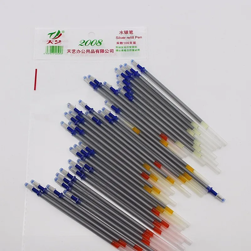 Серебряная ручка, серебряная заправляемая ручка, кожаная Временная маркерная ручка, шариковая заправка