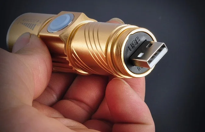 Mini Zoom Rechargeable Powerful USB LED Flashlight AC Lanterna For Outdoor Travel