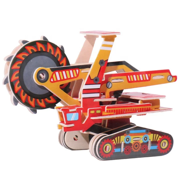 Free Sample Building Diy Vehicle Diy Wooden Model Car Assembly Model Toy