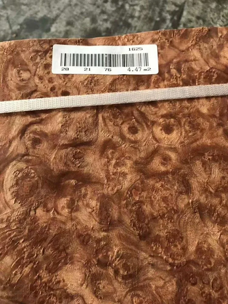 Natural wood veneer red camphor burl veneer