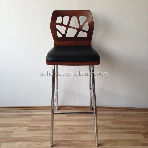 Metal Frame Black Plywood  Vinyl Seat Pub Bar Stools Chairs HY2009-2