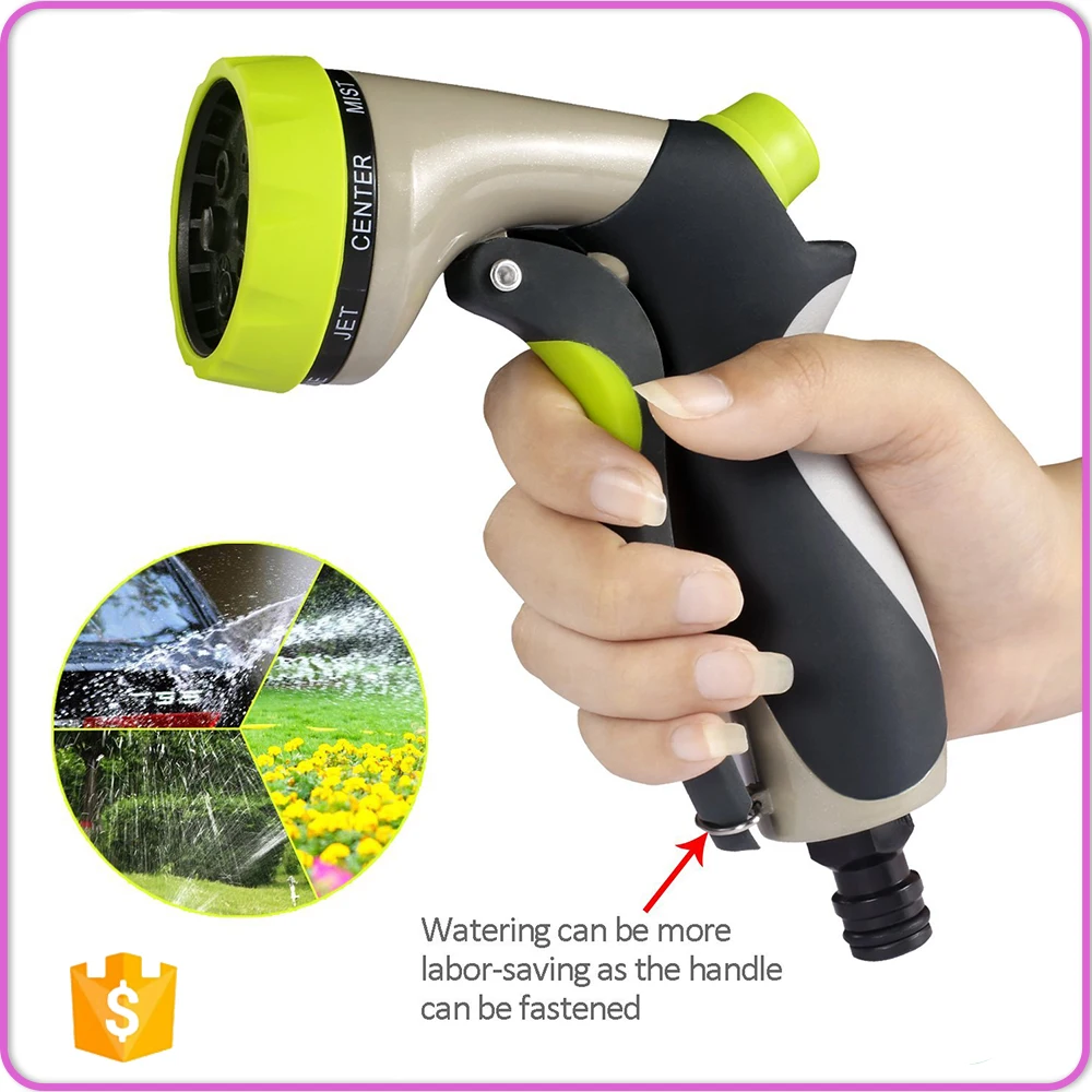 Kirsite 8 Pattern Adjustable Water Plants High Pressure Garden Spray Hose Nozzle
