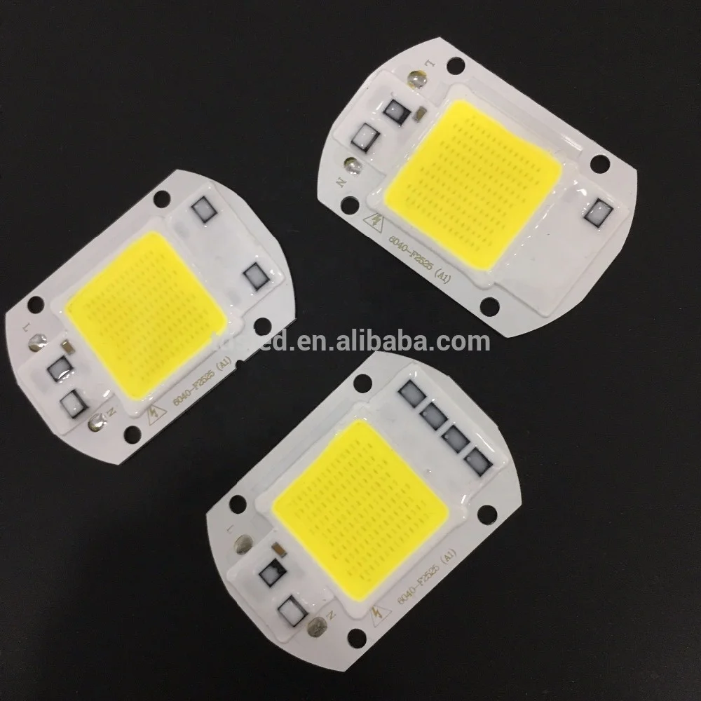 6000k - 6500k 110V 220V AC Led chip 50W COB 4000lm - 4500lm
