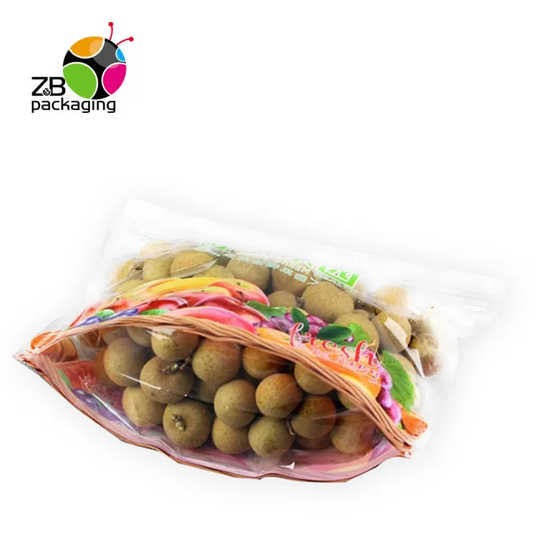 
Flexibility Ziplock Plastic Stock Fruit Gift Packaging Bag for Fresh Vegetable 