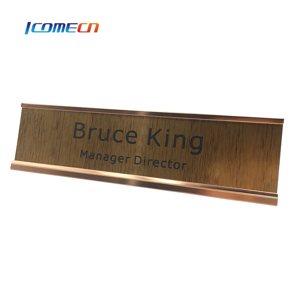 ABS plastic L shape aluminum custom nameplate sign holder frame