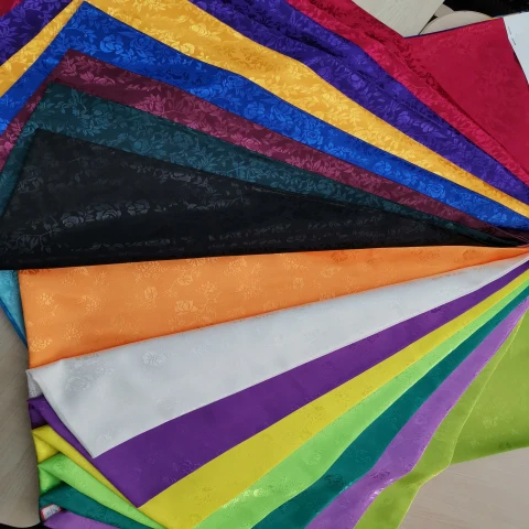 Chinese popular custom 100% polyester satin Jacquard  fabric for garment