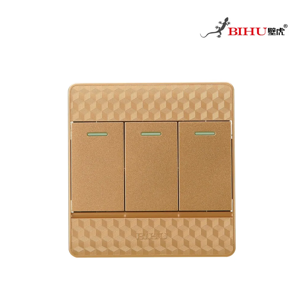 China best selling BIHU brand decorative 4 gang UK 16a wall lamp wall switch