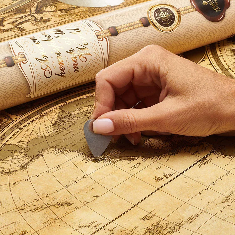 High Quality Precision 250g Coated Paper scratch world map gift