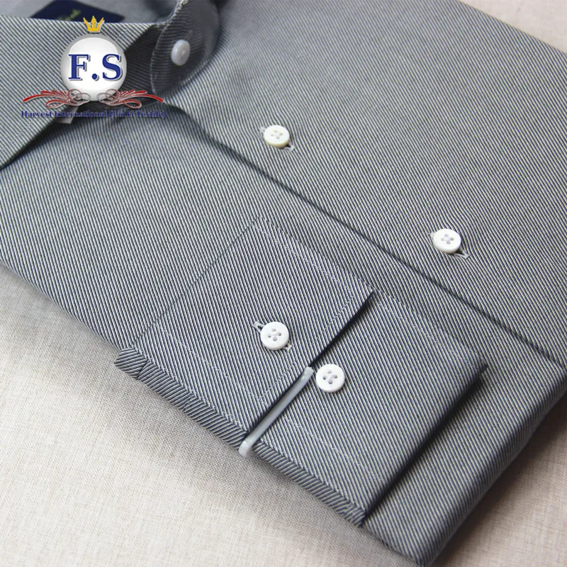 2018 black twill dobby custom mens dress shirts