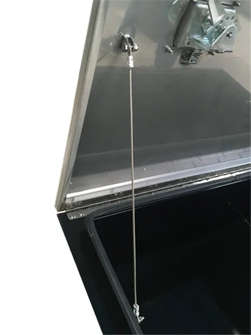 large empty metal tool box for truck