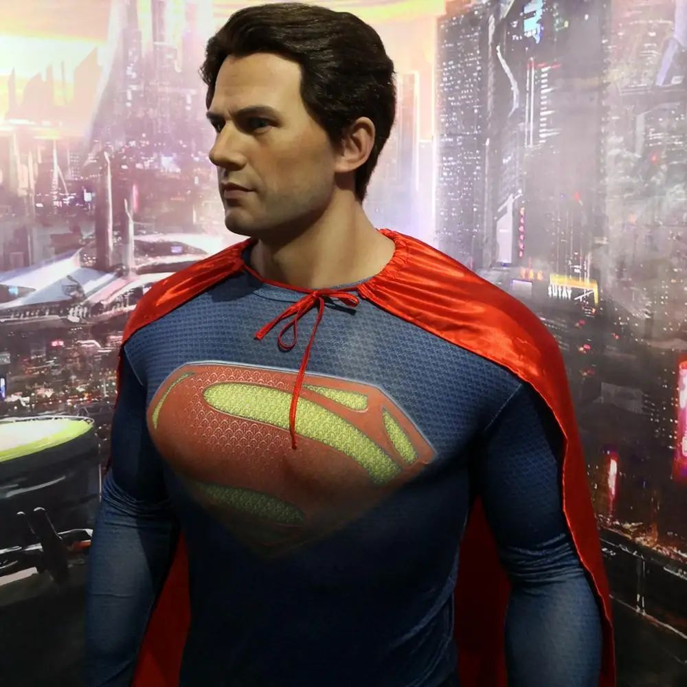 realistic life size super man movie character, silicone figures, silicone display