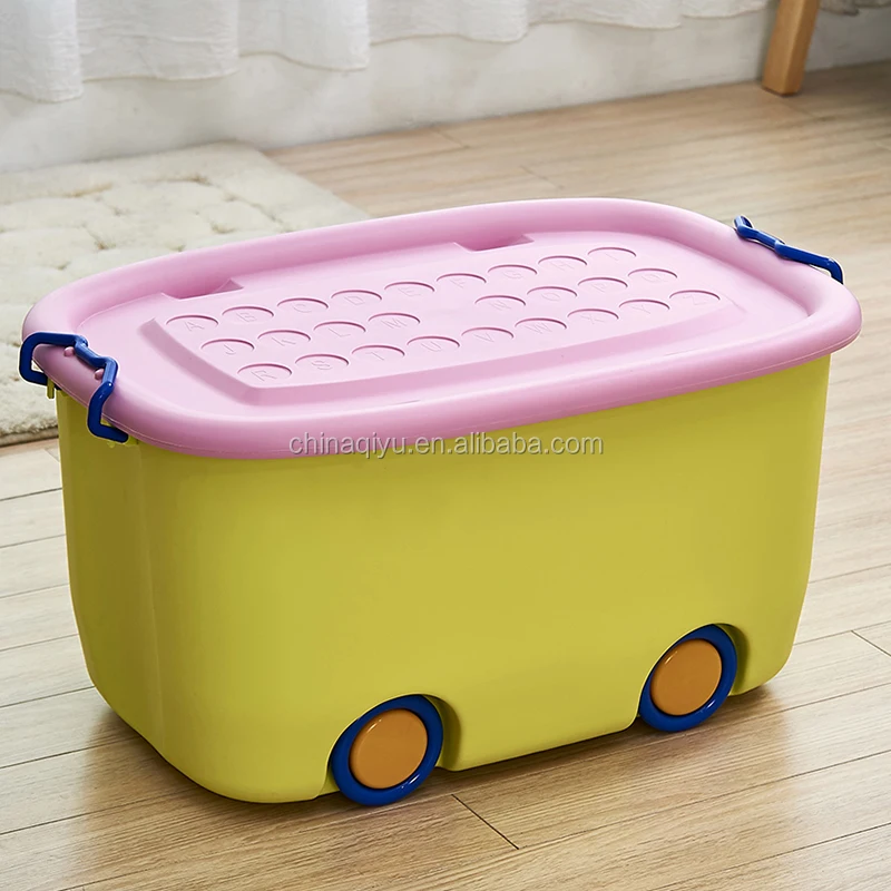
Extra Large Children Cartoon PP Material Toy Storage Box plastic storage containers with wheels 