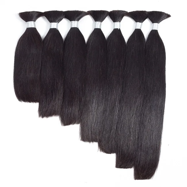 Wholesale cabello natural brazilian human hair bulk extension in dubai best hot selling