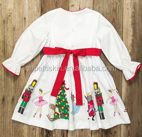 2017 fashion winter fall christmas girl dress 100% cotton clothing manufacturer wholesale boutique girl dress