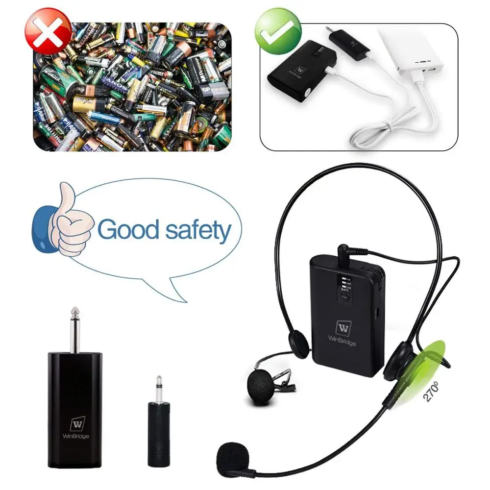 Портативный UHF беспроводной микрофон гарнитуры, поясная рация с приемником, идеально подходит для обучения