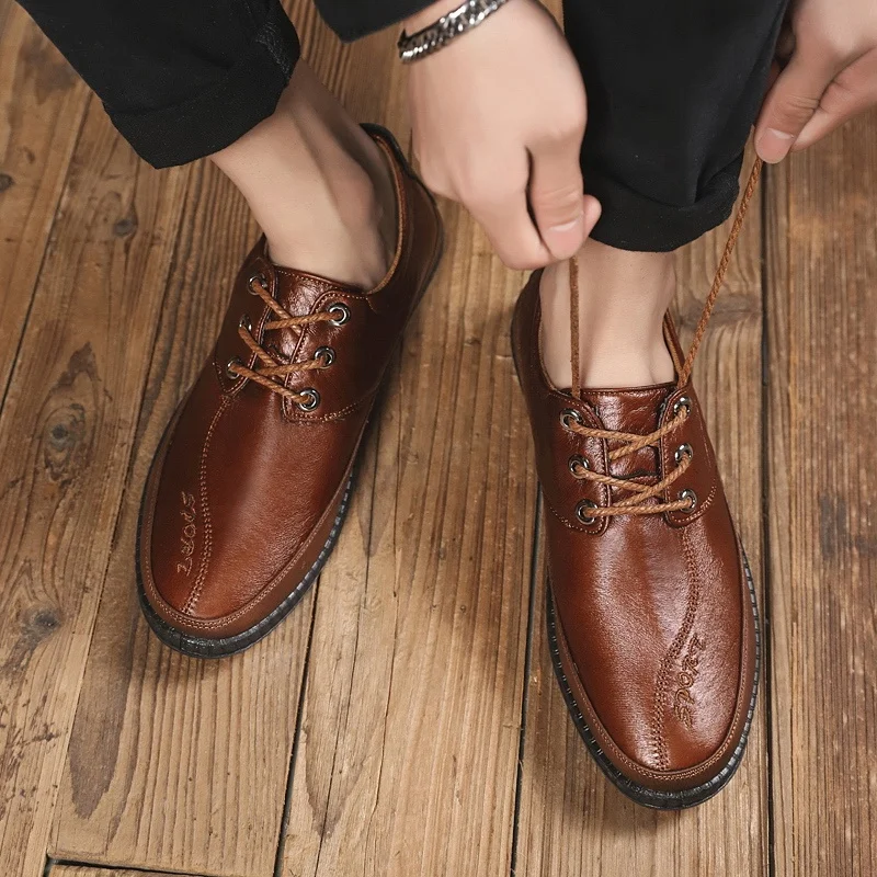
2019 spring new soft outsole casual leather shoes male leather insock moroccan leather shoes casual shoe 