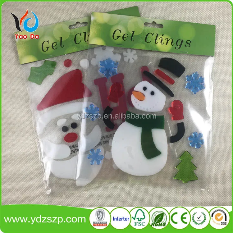 gel gems window gel art sticker glass sticker 3D silica gel sticker for windows Christmas