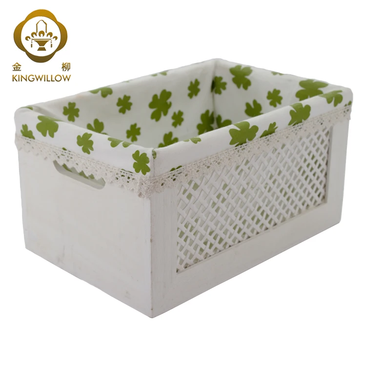 Kingwillow Wood basket gift and bamboo storage baskets, sundries storage bin with liner