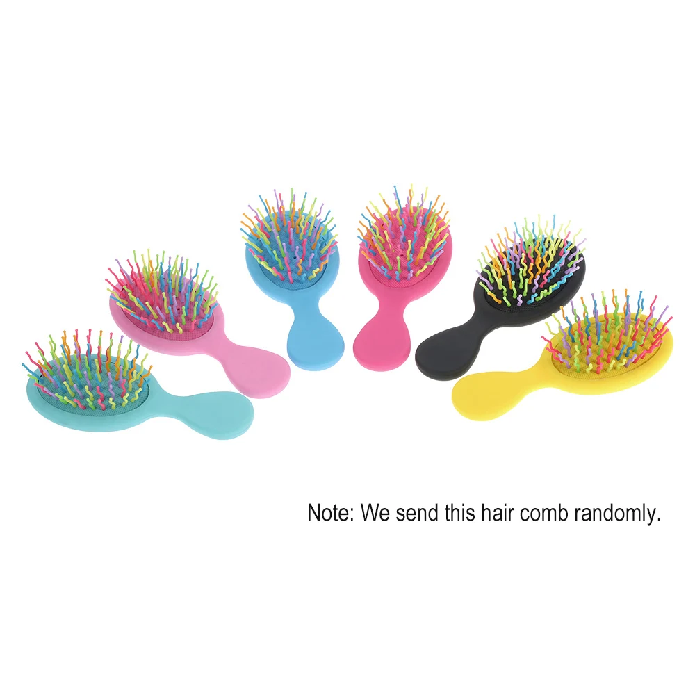 Yaeshii Custom logo Professional Manufacturing Rubber Mini Round Rainbow Hair Brush