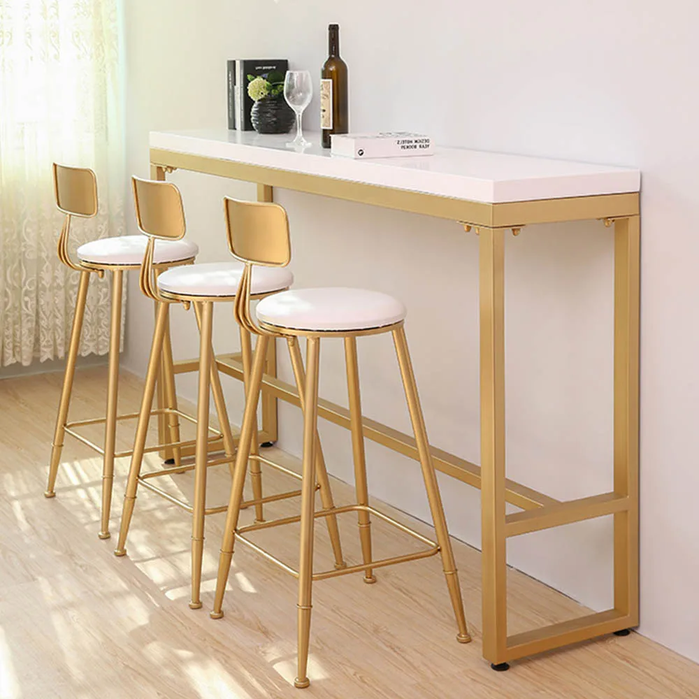 
Nordic iron gold bar stool simple home backrest chair high stool modern cafe bar chair 