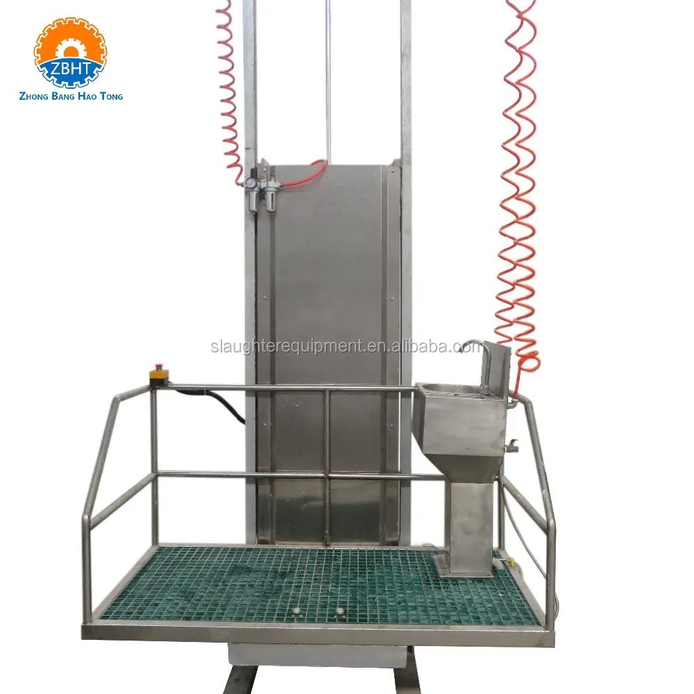 slaughterhouse double pole elevating stand for beef meat processing plant