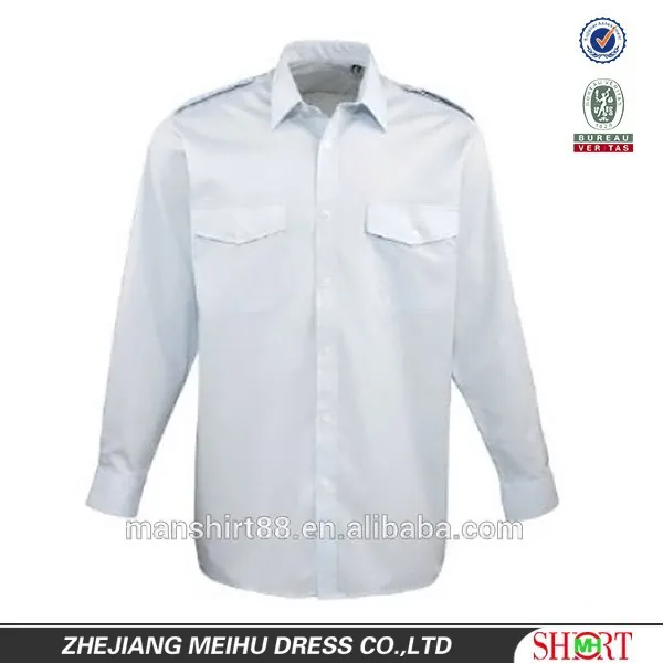 OEM сервис мужская рубашка премиум-класса с длинным рукавом Однотонная авиапилота пилота