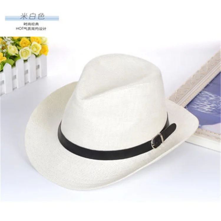 Летняя мужская соломенная плетеная шляпа, уличная Солнцезащитная шляпа от солнца, рыбацкая шляпа в рулоне, ковбойская шляпа в западном стиле