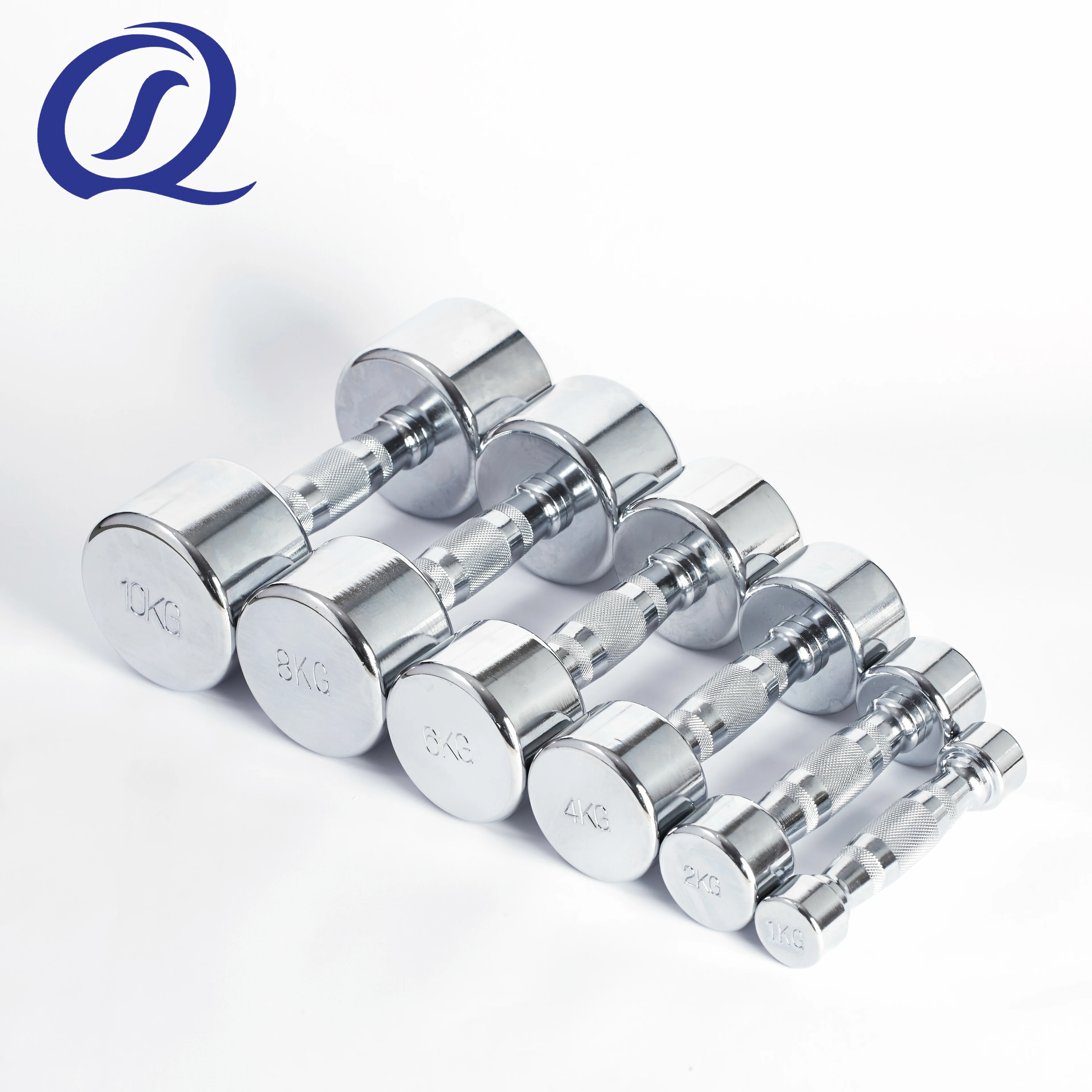 High Quality Electroplating Chrome Fixed Stainless Steel Dumbbell